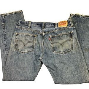 Y2K Levi’s 501 button fly straight leg jeans 35 x 32 100% cotton